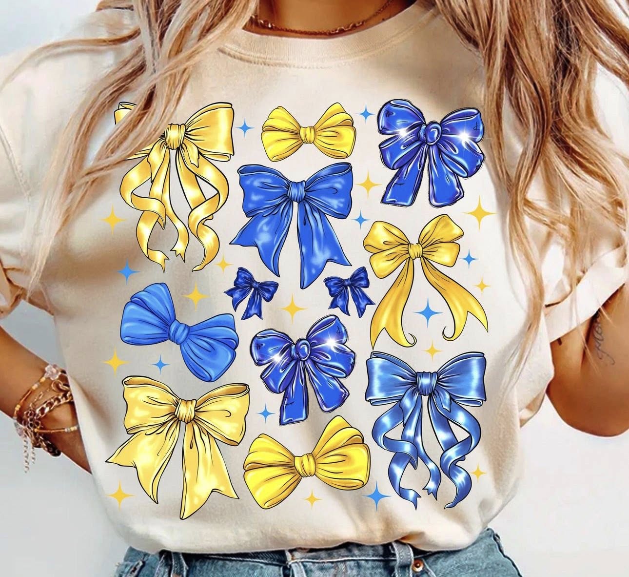 Blue and Yellow Bows