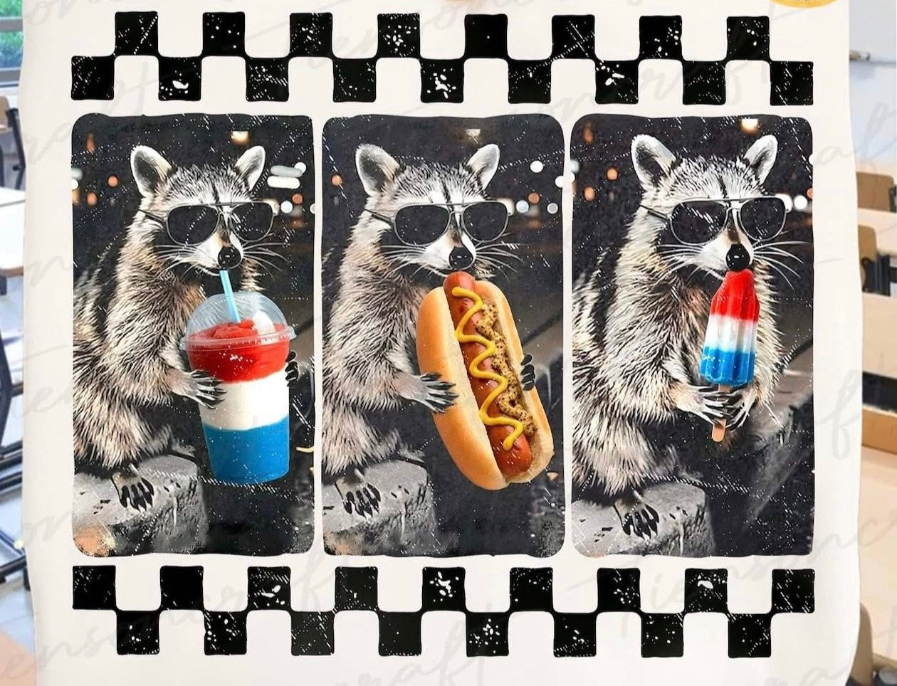 Raccoon Checkered