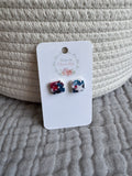Red, White, & Blue Square Stud Earrings