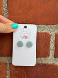 Teal Glitter Studs