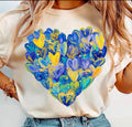 Blue and Yellow Painted Heart